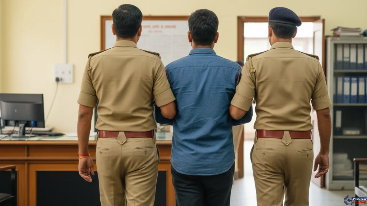 देहरादून में पैरोल पर फरार अभियुक्त की गिरफ्तारी करती सेलाकुई पुलिस