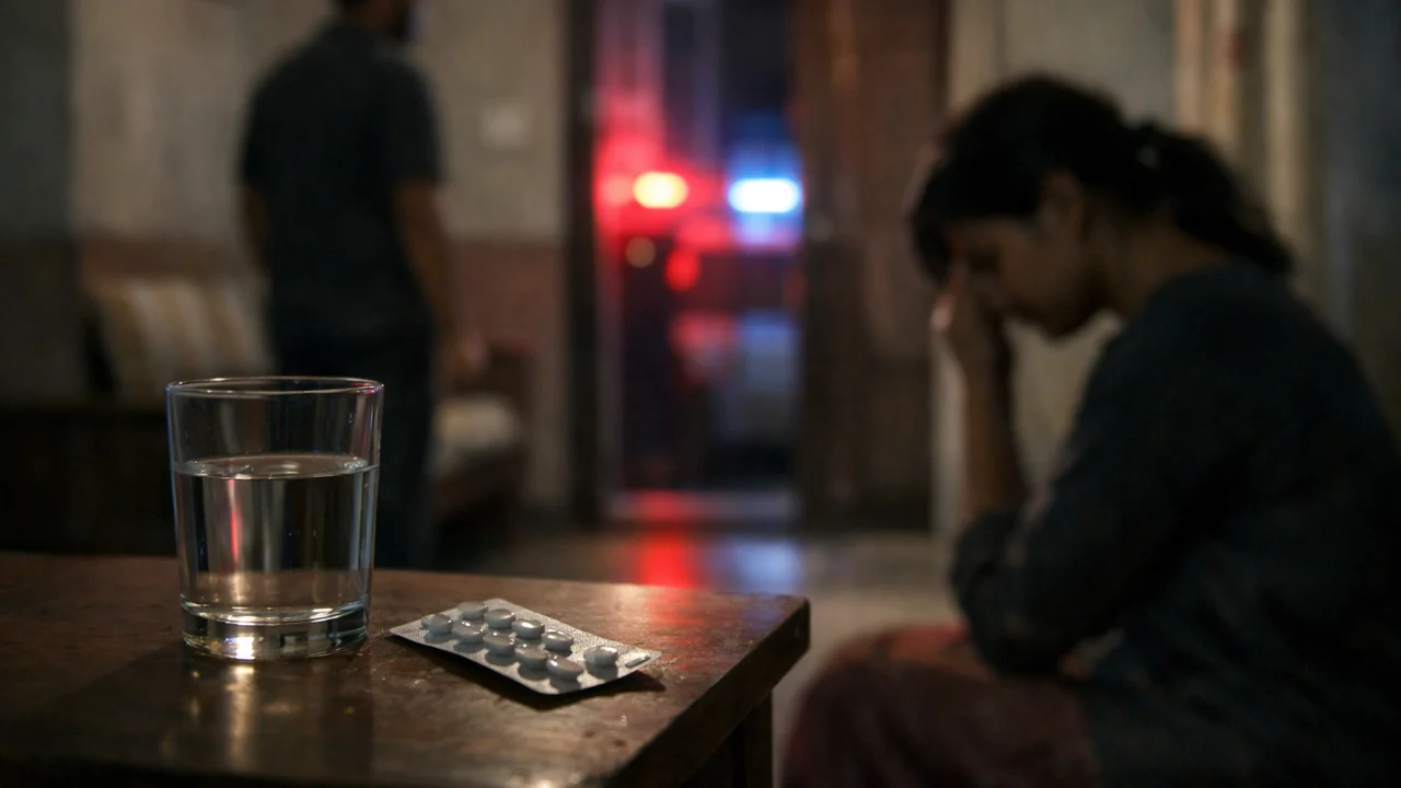 हरिद्वार में पति पर जहर हत्या का मामला, घरेलू वातावरण और पुलिस जांच का प्रतीकात्मक दृश्य