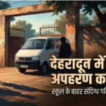देहरादून छात्रा अपहरण प्रयास के बाद स्कूल के बाहर संदिग्ध वैन का प्रतीकात्मक दृश्य